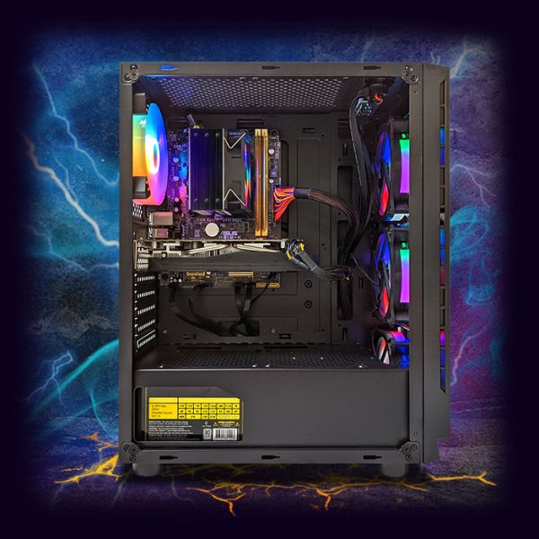 АКЦИЯ! Мощный Игровой ПК RGB +Монитор 24'' Intel i5 10400F + RTX 2060 Super 8GB + 16GB DDR4 (ZEVS PC12760R)