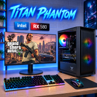 ИГРОВОЙ ПК "Titan Phantom" | RX 580 | Core i7 | SSD M.2 | Wi-Fi | WIN10 | Монитор LED IPS 24"