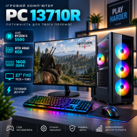 АКЦИЯ! Игровой Компьютер + Монитор 27" Ryzen 5 5500 + RTX 4060 8GB +16GB DDR4 (ZEVS PC 13710R)