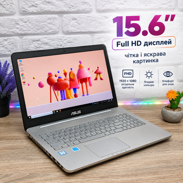 Мощный Игровой ноутбук Asus N 552 15.6" i7 6700HQ GTX 960M 4GB 16GB +SSD (БУ)