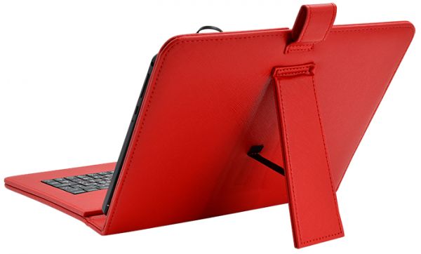  Универсальный Чехол с КЛАВИАТУРОЙ 10 RED (10.1, 9.7, 9.6) micro USB, РУССКИЕ БУКВЫ