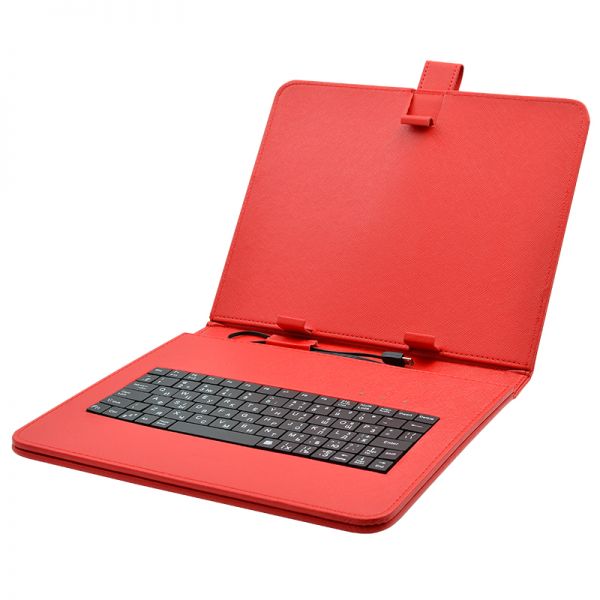  Универсальный Чехол с КЛАВИАТУРОЙ 10 RED (10.1, 9.7, 9.6) micro USB, РУССКИЕ БУКВЫ