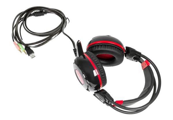 Игровые наушники проводные с микрофоном A4Tech Bloody G300 Black/Red