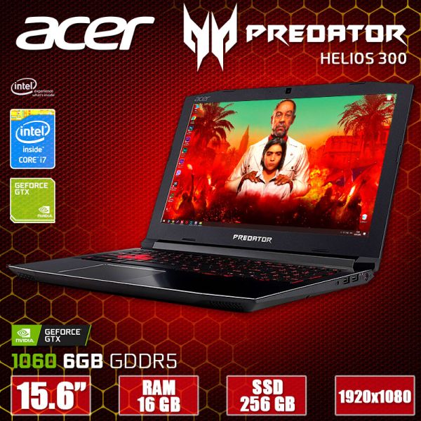 Крутий Потужний Ігровий ноутбук Acer Predator Helios 300 N17C1 15.6" i7 7700HQ Nvidia GTX 1060 6GB 16GB + SSD