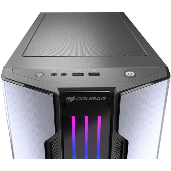 Корпус Cougar Gemini M Trelux RGB Tempered Glass без БП Silver