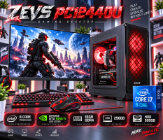 АКЦИЯ! Игровой компьютер + Монитор 24" КРУЧЕ чем Intel i7 8 ЯДЕР + GTX 1050TI + SSD M.2+500GB HDD +Клавиатура +Мышка (ZEVS PC12440U)