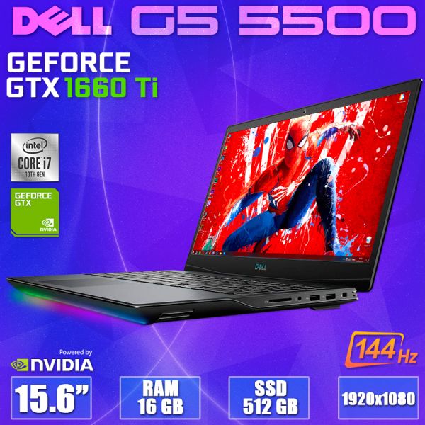 Мощный ноутбук DELL G5 5500(P89F) 15.6" 144Hz i7 10750H GTX 1660Ti 6GB 16GB RAM +SSD