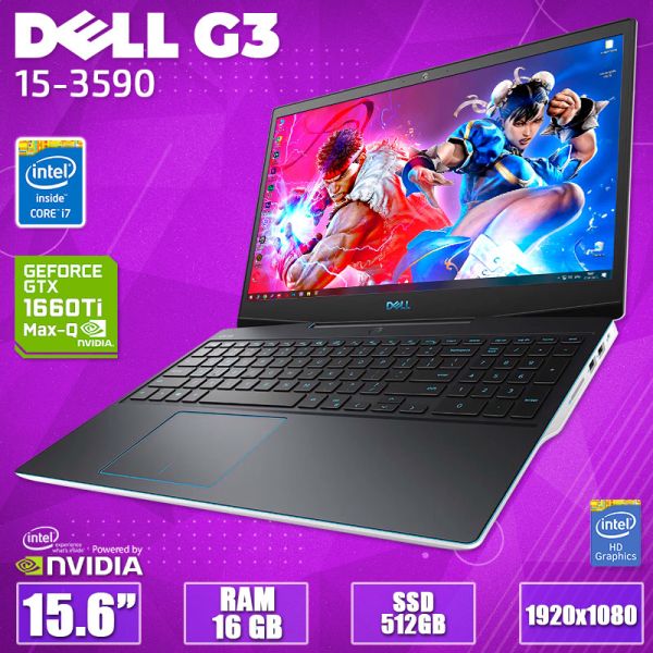 БВ ноутбук DELL Inspiron G3 15 3590 (P89F White) 15.6" FHD IPS i7 10750H GTX 1660Ti 6GB Max-Q 16GB +SSD