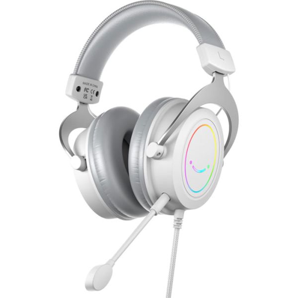 Проводные игровые наушники Fifine H3 RGB White с микрофоном