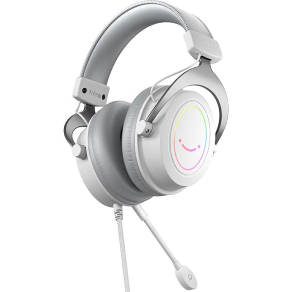Проводные игровые наушники Fifine H3 RGB White с микрофоном