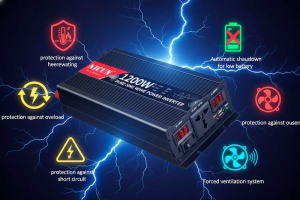 Инвертор с чистым синусом 1200W (12В в 220В)
