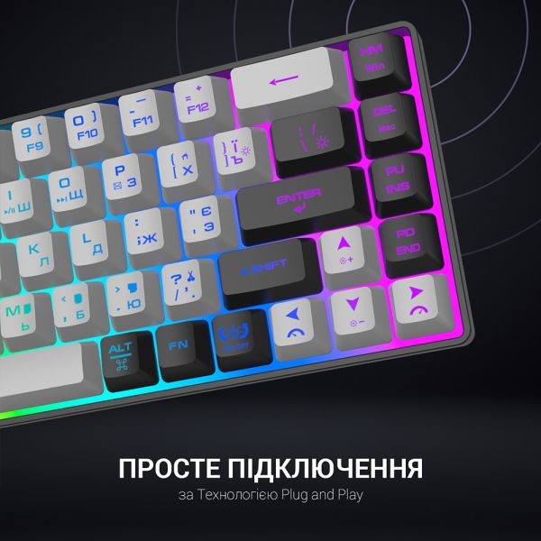 Клавиатура беспроводная GamePro GK935 Wireless LED Black