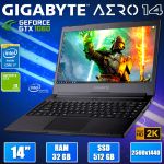 Тонкий Игровой Ноутбук Gigabyte Aero 14 14" QHD IPS i7 7700HQ GTX 1060 6GB 32GB 512GB SSD