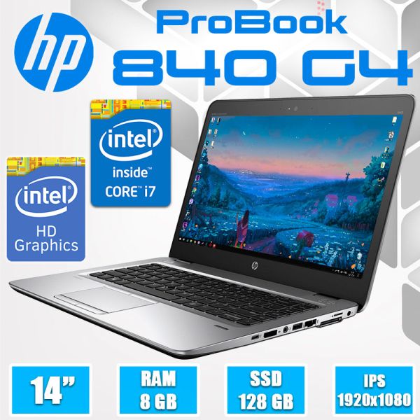 БУ Ноутбук HP EliteBook 840 G4 14" FHD IPS i7 7600U 8GB DDR4 128GB SSD