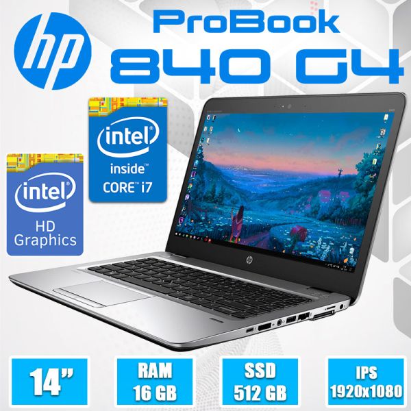 БУ Ноутбук HP EliteBook 840 G4 14" FHD IPS i7 7600U 16GB DDR4 512GB SSD