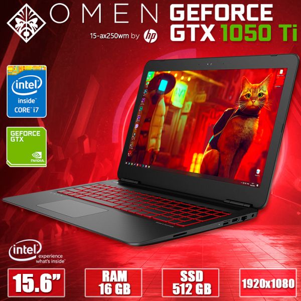 Супер Ігровий Ноутбук Omen HP 15 ax250wm 15.6" IPS i7 7700HQ GTX 1050Ti 16GB + SSD