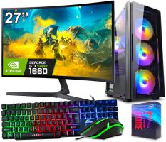 Игровой Компьютер + Монитор 27" Intel i7 6800K + GTX 1660Super +Клавиатура +Мышка (ZEVS PC10865U)