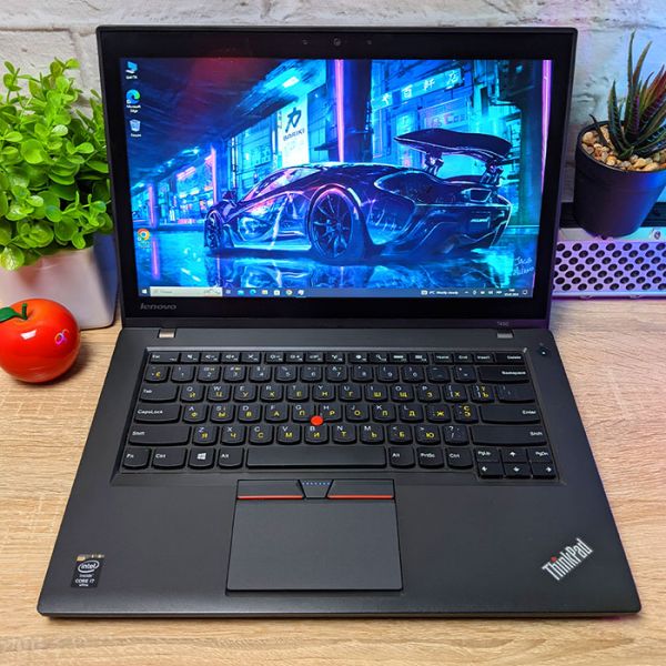 Хороший бізнес Ноутбук Lenovo ThinkPad T450 14" 1600x900 i7 5600U 8GB 256GB SSD+ подвійна батарея