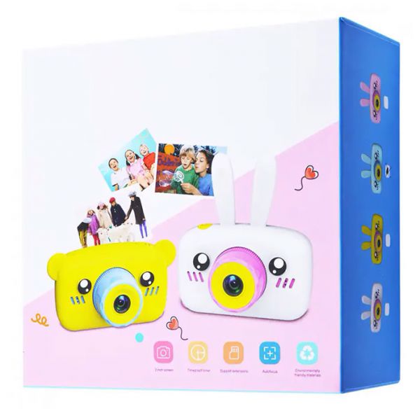 Детский фотоаппарат Children's fun Camera Мишка для развития творчества ребенка + Карта памяти 8GB