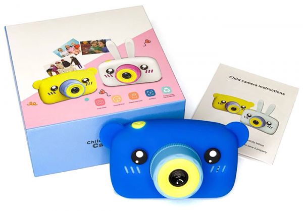Детский фотоаппарат Children's fun Camera Мишка для развития творчества ребенка + Карта памяти 8GB