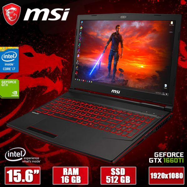 Крутой Мощный Игровой ноутбук MSI GL63 9SDK 15.6" IPS i7 9750H GTX 1660Ti 6GB 16GB 512GB SSD