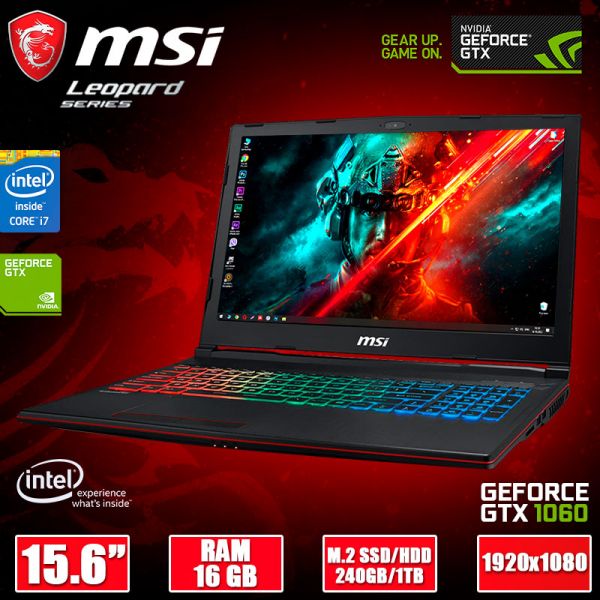 Крутой Мощный Игровой ноутбук MSI GP63 Leopard 8RE 15.6" IPS i7 8750H GTX 1060 6GB 16GB 240GB SSD + 1TB HDD