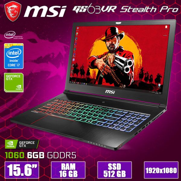 Крутий Потужний Ігровий ноутбук MSI GS63 Stealth 8RE 15.6" i7 8750H Nvidia GTX 1060 6GB 16GB +SSD