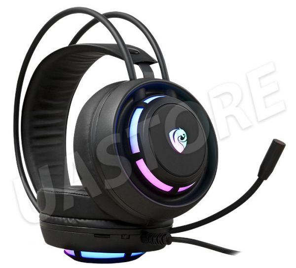 Проводные игровые наушники PSH 300 с микрофоном и RGB подсветкой Black