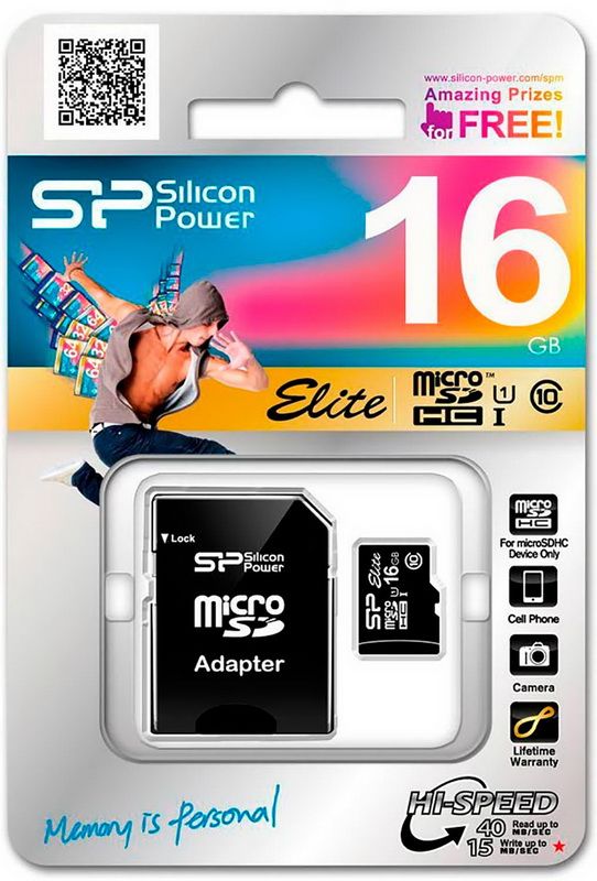 Карта памяти 16GB Silicon Power MicroSDHC 