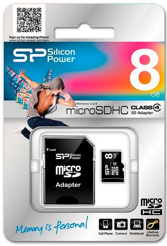 Карта памяти 8GB Silicon Power MicroSDHC 