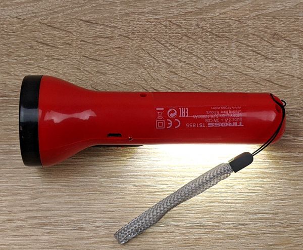АКЦИЯ! Фонарик Tiross TS1855 ручной microUSB аккумуляторный 1200mAh