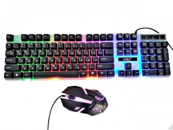Игровая клавиатура и оптическая мышь UKC 5559 С ПОДСВЕТКОЙ