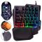 Комплект проводной игровая клавиатура для одной руки и мышь UKC 7768 с подсветкой Black
