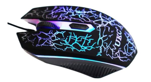 Комплект проводной игровая клавиатура для одной руки и мышь UKC 7768 с подсветкой Black