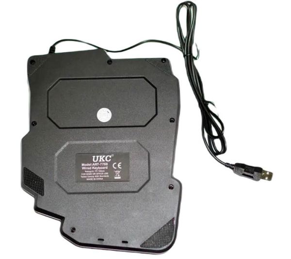 Комплект проводной игровая клавиатура для одной руки и мышь UKC 7768 с подсветкой Black