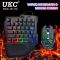 Комплект проводной игровая клавиатура для одной руки и мышь UKC 7768 с подсветкой Black