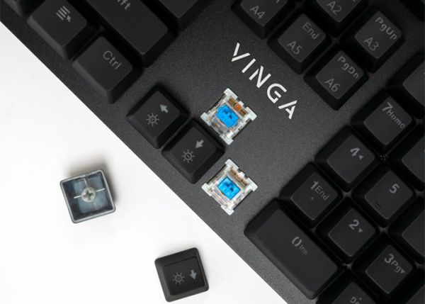 Клавиатура проводная Vinga KBGM160 LED Outemu Blue USB Black