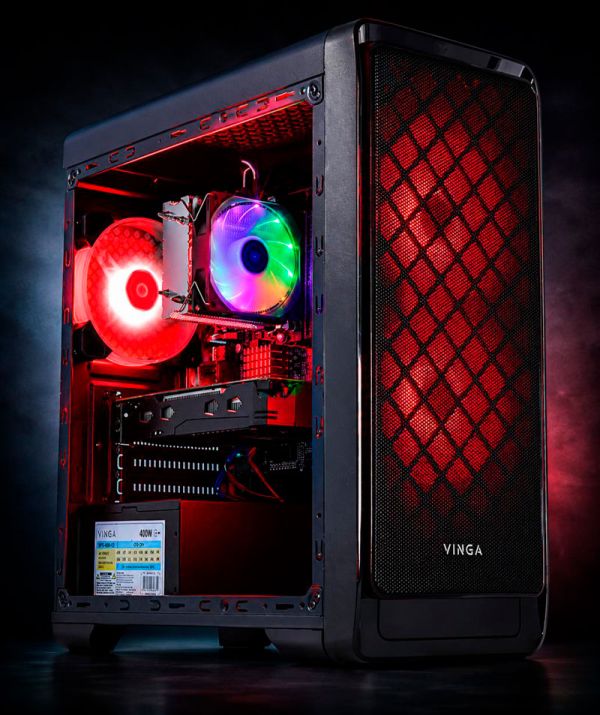 АКЦИЯ! Игровой компьютер + Монитор 24" КРУЧЕ чем Intel i7 8 ЯДЕР + GTX 1050TI + SSD M.2+500GB HDD +Клавиатура +Мышка (ZEVS PC12440U)
