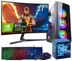 Игровой компьютер + Монитор 27" КРУЧЕ чем Intel i7 14 ЯДЕР + RTX 2060 SUPER + 32GB + SSD M.2 +Клавиатура +Мышка(ZEVS PC10260R)