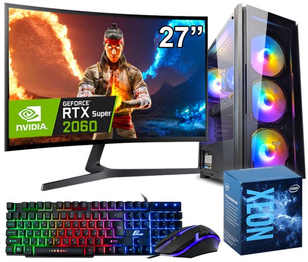 Игровой компьютер + Монитор 27" КРУЧЕ чем Intel i7 14 ЯДЕР + RTX 2060 SUPER + 32GB + SSD M.2 +Клавиатура +Мышка(ZEVS PC10260R)