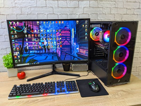 АКЦИЯ! Игровой Компьютер RYZEN 5 6 ядер + RX 580 8GB + 16GB + SSD M.2 + Монитор 27" (ZEVS PC10420U)