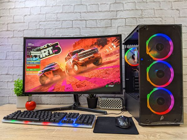 АКЦИЯ! Игровой Компьютер RYZEN 5 6 ядер + RX 580 8GB + 16GB + SSD M.2 + Монитор 27" (ZEVS PC10420U)