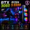 Игровой компьютер + Монитор 27" RYZEN 5 6 ядер + RTX 3060 +16GB DDR4+SSD M.2 +Клавиатура +Мышка(ZEVS PC13580U)